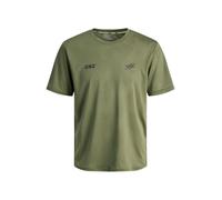 JACK & JONES T-Shirt 'JCOCNZ PARIS' olive / noir, Taille XL