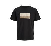 JACK & JONES T-Shirt 'JCOFusion' noisette / gris / noir / blanc, Taille L