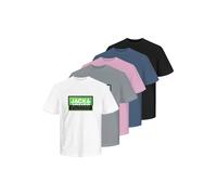JACK & JONES T-Shirt 'JCOLogan Summer' bleu marine / gris / lilas / noir / blanc, Taille L