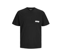 Jack & Jones T-Shirt Jcosago pour Homme avec Logo Slub Tee SS Crew Neck, Noir, M