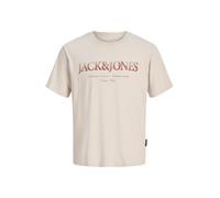 JACK & JONES T-Shirt 'JJDevin Daytona' crème / rouille, Taille XS