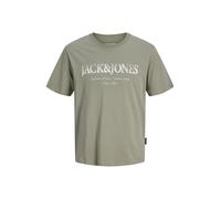 JACK & JONES T-Shirt 'JJDevin Daytona' taupe / blanc, Taille L