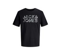 JACK & JONES T-Shirt 'JJEJeff' gris foncé / noir / blanc, Taille XS