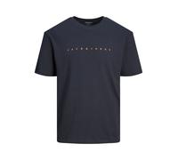 JACK & JONES T-Shirt 'JJEStar' bleu marine / orange, Taille XL