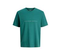 JACK & JONES T-Shirt 'JJEStar' émeraude / blanc, Taille M