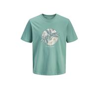 JACK & JONES T-Shirt 'JJHonolulu' émeraude / menthe / sapin / blanc, Taille XL