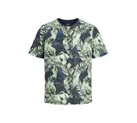 JACK & JONES T-Shirt 'JJJeff' bleu nuit / gentiane / olive / vert pastel, Taille M