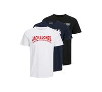 JACK & JONES T-Shirt 'JOR30HISTORY' bleu marine / rouge / noir / blanc, Taille S