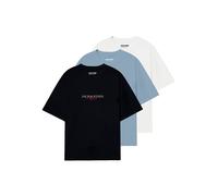 JACK & JONES Tee 3pk Jorbillyburg Lot de 3 t-Shirts SS CN MP FST, Noir, Hommes
