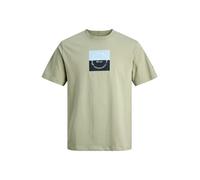 JACK & JONES T-Shirt 'JORCATSKILLS' turquoise / kaki / noir / blanc, Taille L