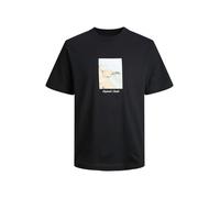 JACK & JONES T-Shirt 'JORNorrebro' sable / noir / blanc, Taille M