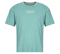 JACK & JONES T-Shirt turquoise / blanc, Taille M