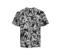 JACK & JONES T-Shirt 'Lafayette' noir chiné / blanc naturel, Taille S