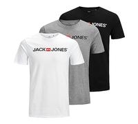 JACK & JONES T-shirt Lolo à manches courtes et col rond pour homme, Lot de 3 (logo Corp Fit : slim), XL