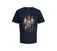 JACK & JONES T-Shirt 'NOEL XMAS' bleu nuit / mélange de couleurs, Taille S