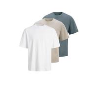 JACK & JONES T-Shirt Pack de 3 T-Shirt Uni Col Ras du Cou