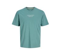 JACK & JONES T-Shirt turquoise / blanc, Taille L