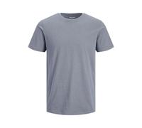 JACK & JONES T-Shirt uni à col Rond pour Homme, Flint Stone/détail : chiné, L