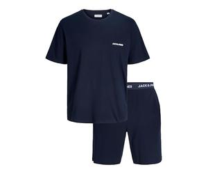 JACK & JONES Tee and Set W Jaceverest SS Ensemble t-Shirt et Short W, Blazer Bleu Marine, S (Lot de 2) Hommes