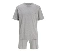 JACK & JONES Tee and Set W Jaceverest SS Ensemble t-Shirt et Short W, Gris Clair chiné, L (Lot de 2) Hommes