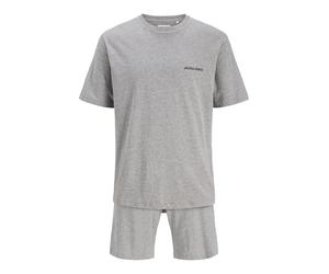 JACK & JONES Tee and Set W Jaceverest SS Ensemble t-Shirt et Short W, Gris Clair chiné, XL (Lot de 2) Hommes