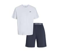 JACK & JONES Tee and Set W Jacomaha SS Ensemble t-Shirt et Short W, Blanc, XL (Lot de 2) Hommes