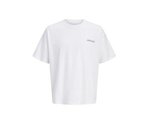 Jack & Jones Tee Jcoeterna Script Back Print T-Shirt SS Sa26, Blanc éclatant, S Hommes