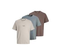JACK & JONES Tee SS Crew Neck 3pk MP Jjesoho Lot de 3 t-Shirts à col Rond, tempête, Hommes