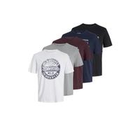 JACK & JONES Tee SS Crew Neck 5pk MP Jjsimon Lot de 5 t-Shirts à col Rond, Noir, Hommes