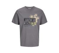 JACK & JONES Tee SS Crew Neck Jjjaxon T-Shirt à col Rond, Gris, XL Hommes