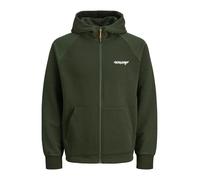 JACK & JONES Veste de survêtement 'Thatcher' vert foncé / blanc, Taille L