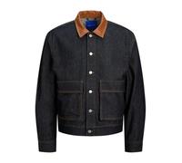 JACK & JONES Veste en Jean Veste en Jean Col Italien Poignets boutonnés Dark Denim L Dark Denim L
