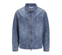 JACK & JONES Veste en Jean Vestes Col Italien Poignets ou Bas élastiqués Faded Denim L Faded Denim L