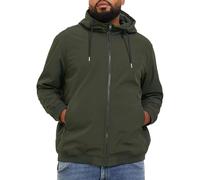 JACK & JONES Veste en Softshell Grande Taille à Capuche Biker Bomber Blouson Transition Oversize JJEBASIC, Couleurs:Vert-3, Taille de Veste:XXL