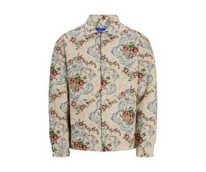 JACK & JONES Veste mi-saison 'JACKSON' sable / bleu clair / bourgogne / blanc, Taille S