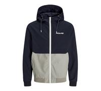 JACK & JONES Veste mi-saison 'JJERush' bleu marine / greige / blanc, Taille M