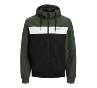 JACK & JONES Veste mi-saison 'Rush' vert foncé / noir / blanc, Taille M
