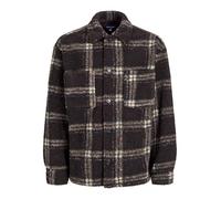 JACK & JONES Veste Polaire Homme avec Boutons, col, Motif Carreaux Teddy, Couleurs:Marron, Taille:M