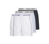 JACK & JONES Woven 3 Pack Jacanchor Lot de 3 Boxers tissés, Blanc éclatant Hommes