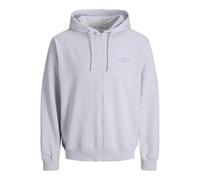 JACK & JONES Zip Hood Sweat à Capuche zippé avec Logo Jjcollege, Blanc-Gris, S Homme