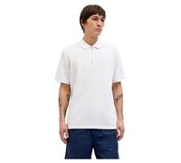 JACK & JONES Zip Jjeaustin Polo zippé SS Sn, Blanc, M Hommes