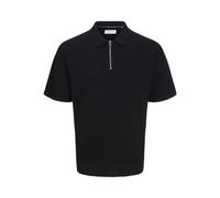 JACK & JONES Zip Jjtroy Knit Polo zippé, Noir, M Homme