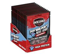 Jack Link’s Beef Jerky Original - MrBeast Edition - Pack de 12 (12 x 25g) Snack Riche en Protéines - Viande Séchée de Bœuf Style Américain - Snack Fitness, Sport et Outdoor