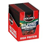 Jack Link's Biltong Original - Lot de 12 (12 x 20 g) - Friandises à base de viande sans gluten - Viande sèche riche en protéines - Arôme légèrement fumé - Parfait pour les voyages ou le sport