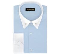 Jack Martin - Chemise à col épingle - Chemises Formelles Coupe Slim pour Homme (Bleu,XL)
