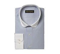 Jack Martin - Chemise à Rayures avec col Club - Chemises décontractées et Formelles Coupe Slim pour Homme (Bleu, XL)