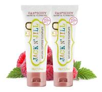 Jack N’Jill Dentifrice naturel pour enfants, dentifrice sans fluorure, aide à apaiser les gencives, dentifrice pour bébé, tout-petit et enfants de 6 mois et plus saveur de framboise 2 x 50g