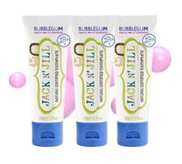 Jack N’Jill Dentifrice naturel pour enfants, dentifrice sans fluorure, aide à apaiser les gencives, dentifrice pour bébé, tout-petit et enfants de 6 mois plus saveur de chewing-gum 3 x 50g