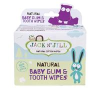 Jack N' Jill Kids Natural Baby Gum & Tooth Cotton Wipes, Steam Sterilised & Gently Textured, Cleanses Mouth & Gums Before Emergence of Teeth, Safe From Birth - 1 x 25 Pack