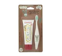 Jack N’Jill Tooth Buddy, ensemble dentifrice et brosse à dents à la fraise, dentifrice naturel et sans fluorure pour aider à apaiser les gencives, Bunny